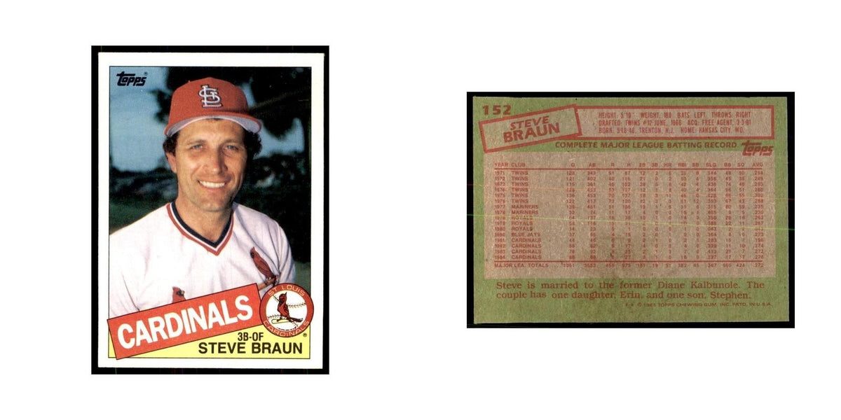 1985 Topps Steve Braun Cardinals #152
