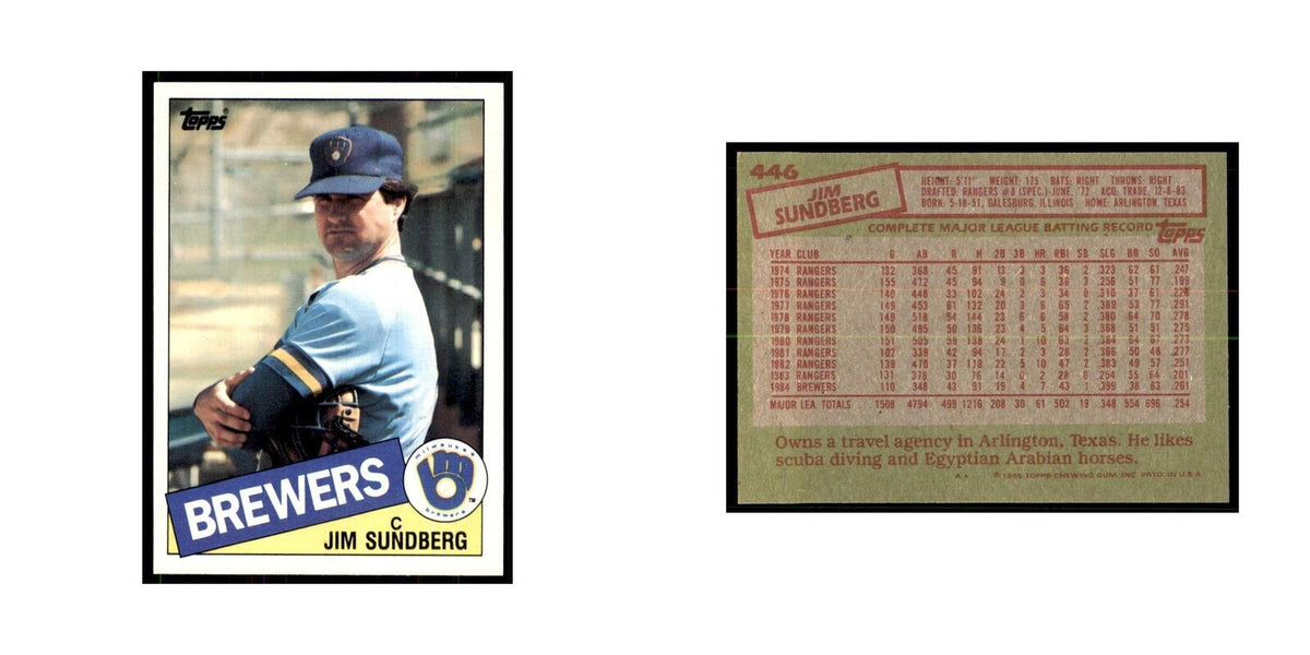1985 Topps Jim Sundberg Brewers #446