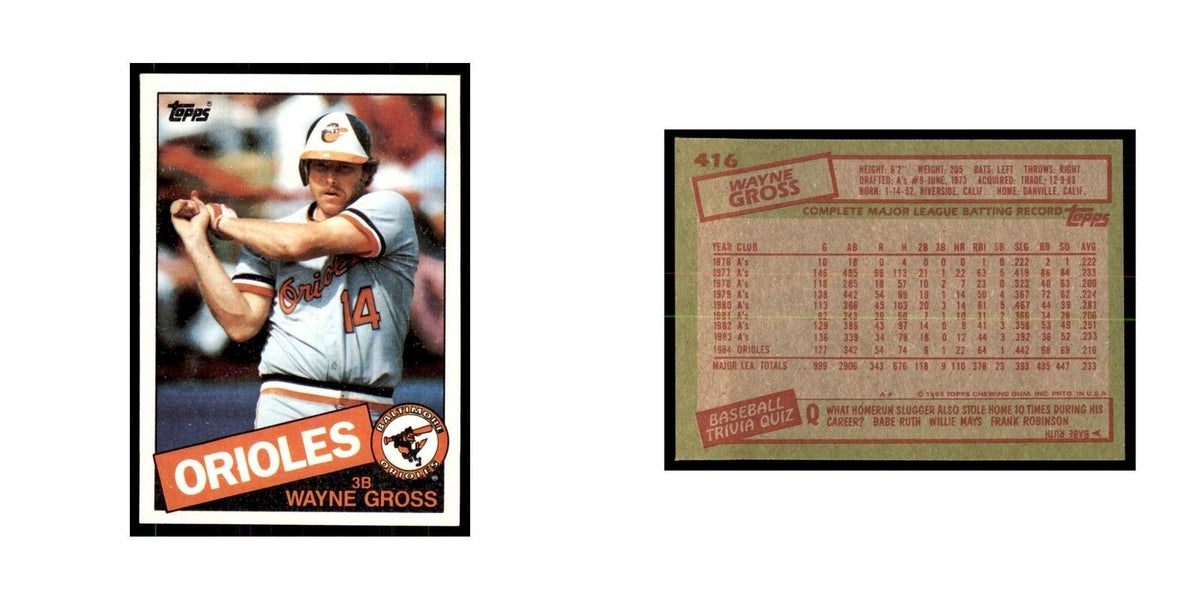 1985 Topps Wayne Gross Orioles #416
