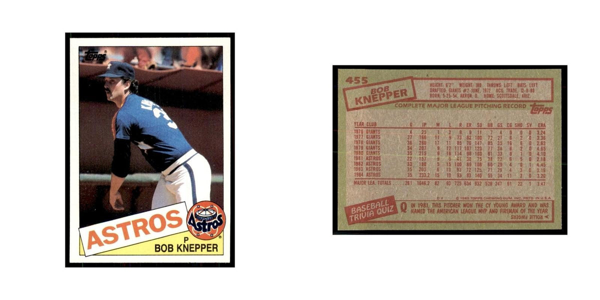 1985 Topps Bob Knepper Astros #455