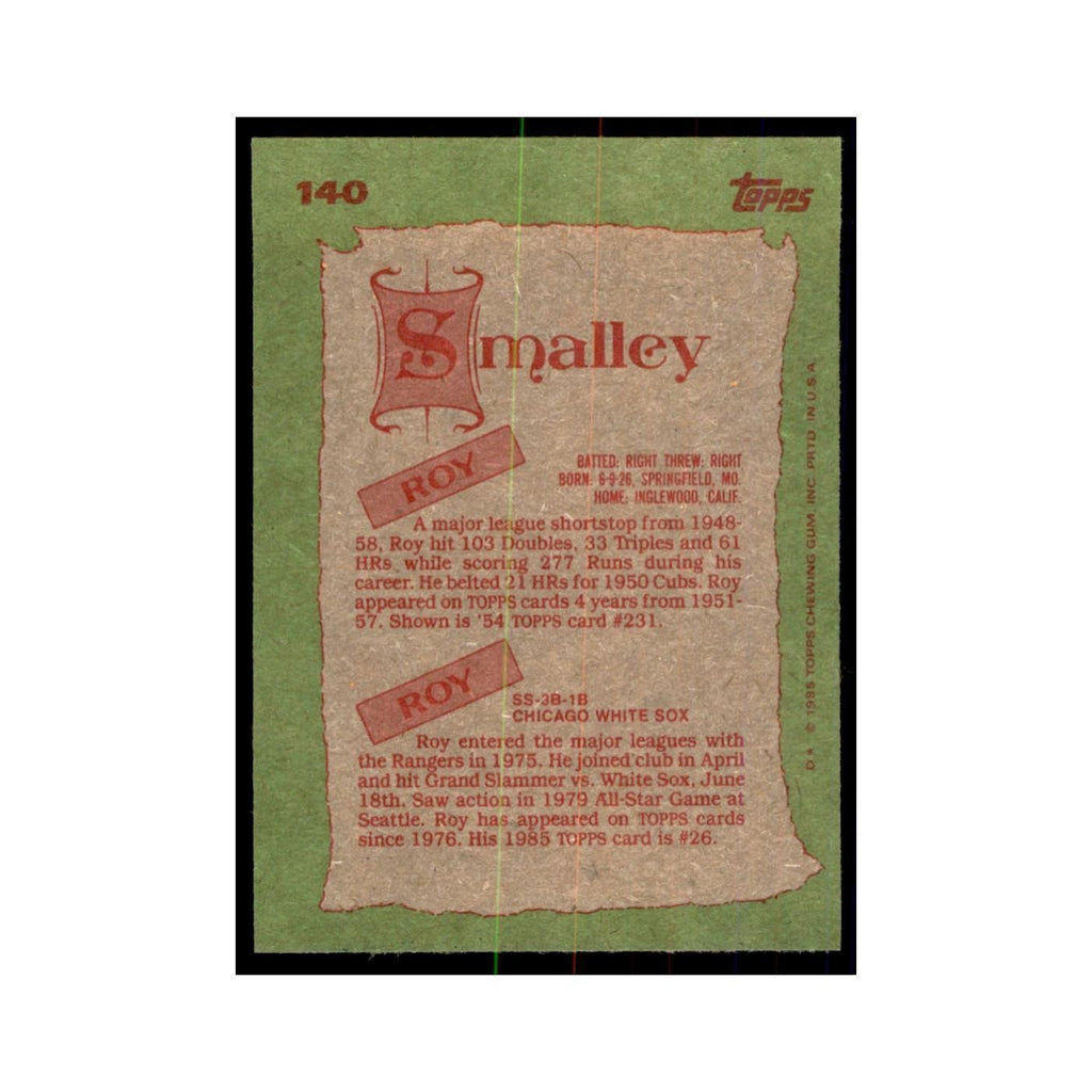 1985 Topps Roy Smalley Sr./Roy Smalley Milwaukee Braves/Chicago White Sox #140