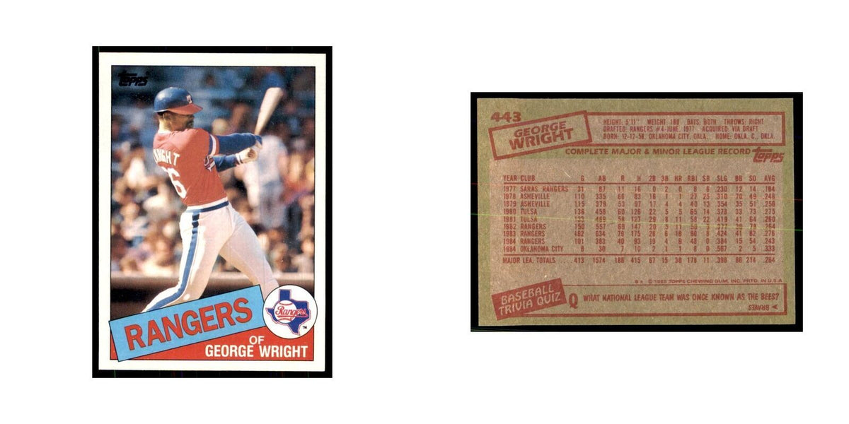 1985 Topps George Wright Rangers #443