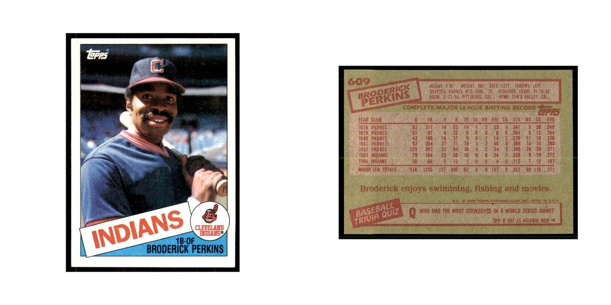 1985 Topps Broderick Perkins Indians #609