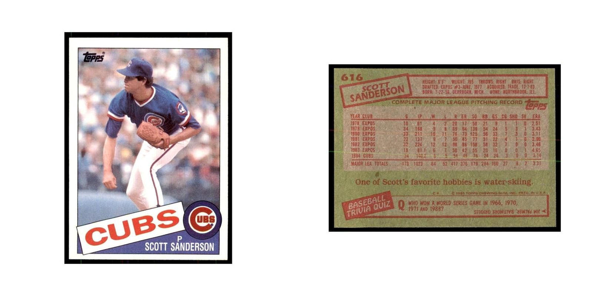 1985 Topps Scott Sanderson Cubs #616