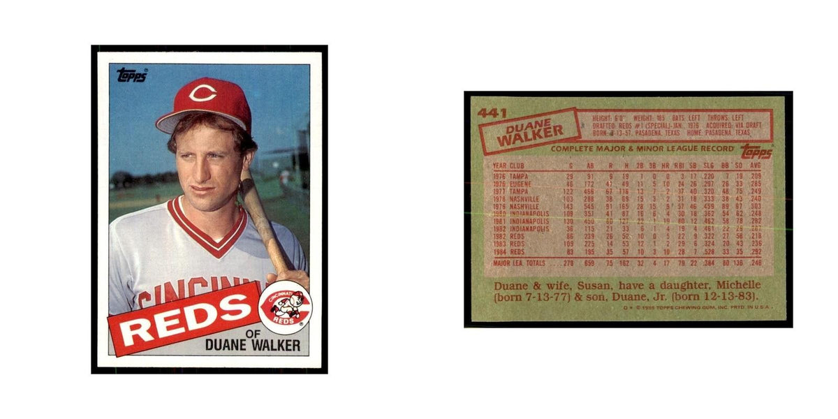 1985 Topps Duane Walker Reds #441