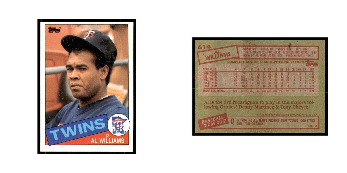 1985 Topps Al Williams Twins #614