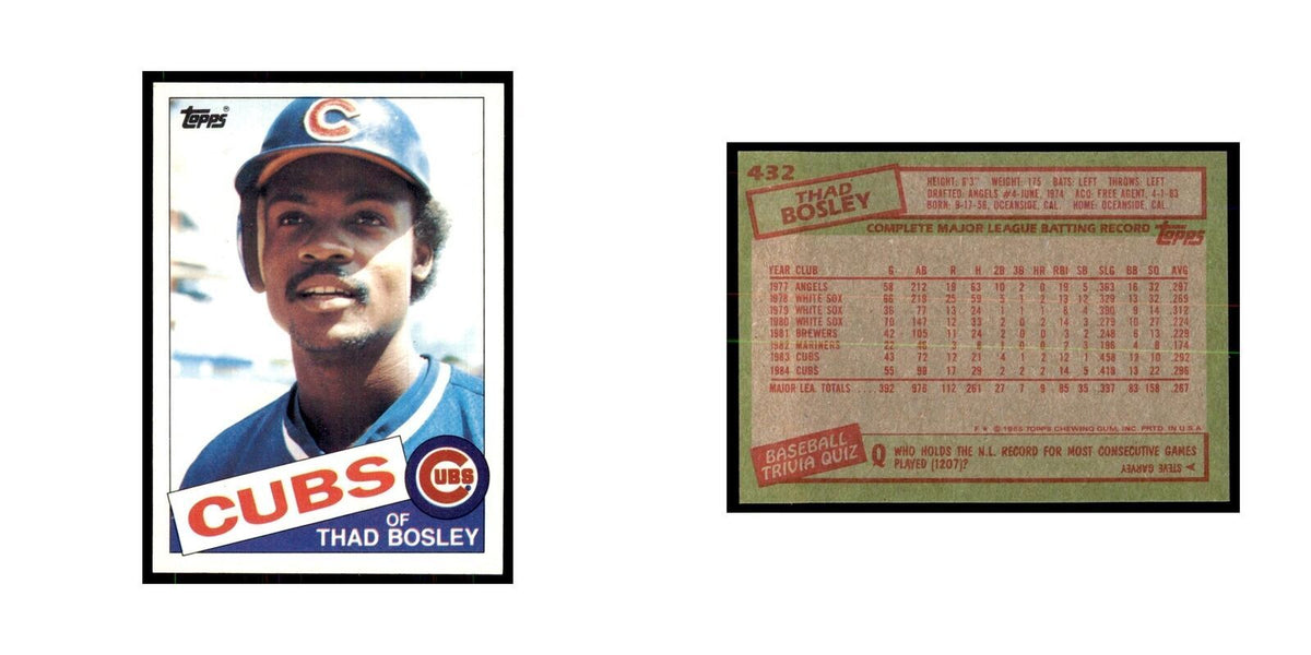 1985 Topps Thad Bosley Cubs #432