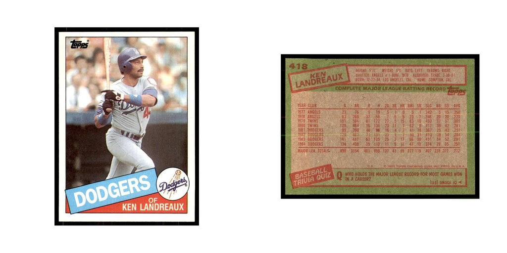 1985 Topps Ken Landreaux Dodgers #418