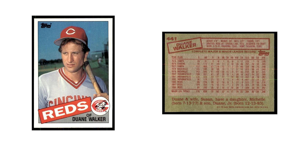 1985 Topps Duane Walker Reds #441