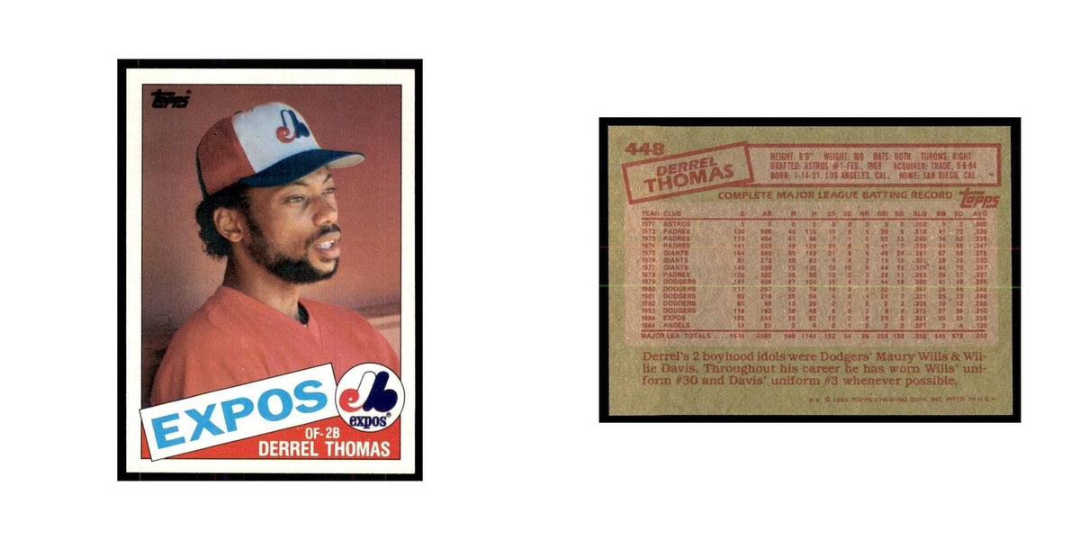 1985 Topps Derrel Thomas Montreal Expos #448