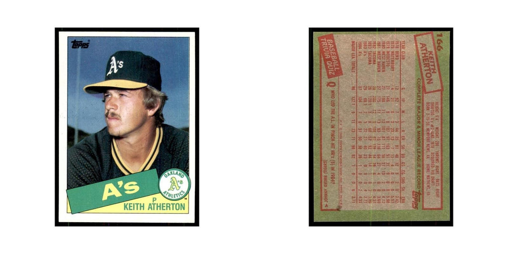 1985 Topps Keith Atherton Athletics #166