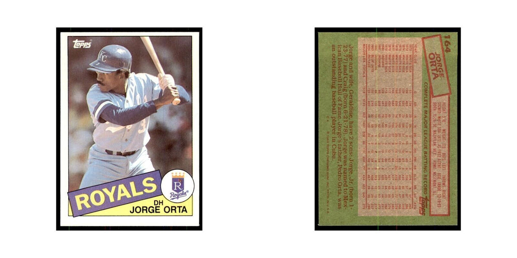 1985 Topps Jorge Orta Royals #164