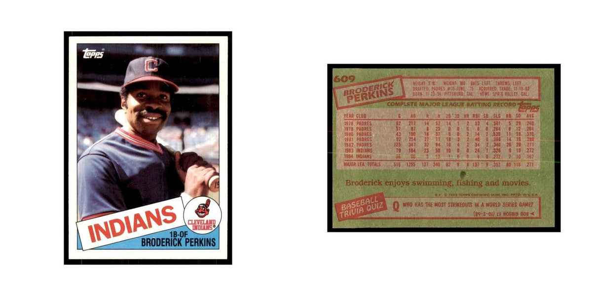 1985 Topps Broderick Perkins Indians #609