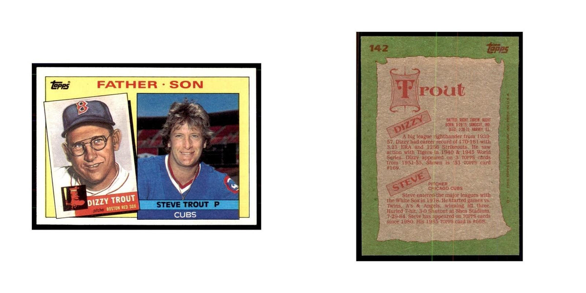 1985 Topps Steve Trout/Dizzy Trout Boston Red Sox/Chicago Cubs #142