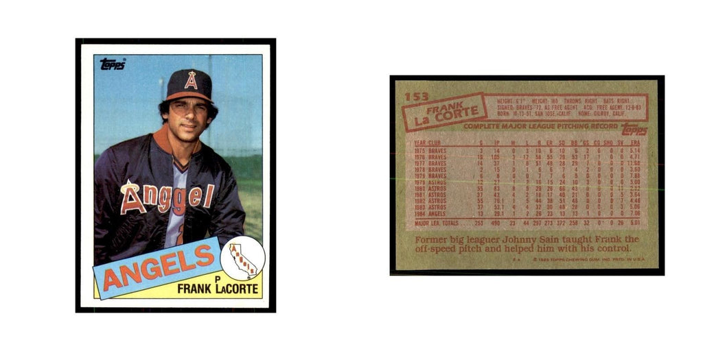 1985 Topps Frank LaCorte Angels #153