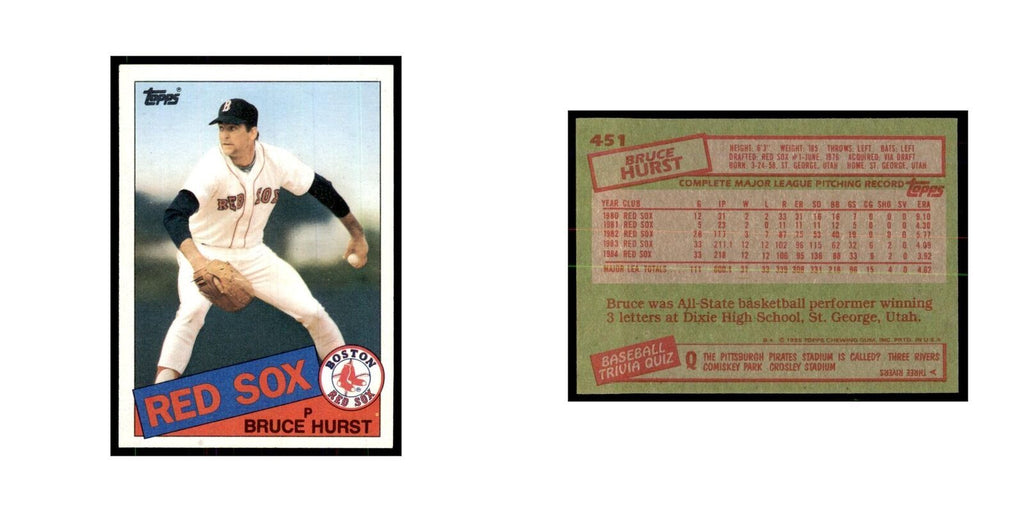 1985 Topps Bruce Hurst Red Sox #451