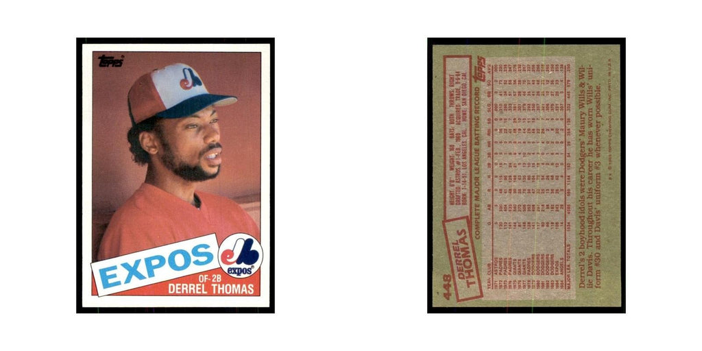 1985 Topps Derrel Thomas Montreal Expos #448