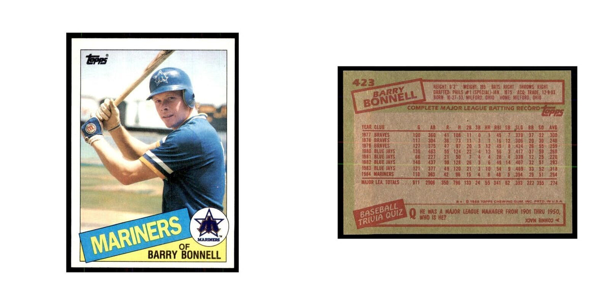 1985 Topps Barry Bonnell Mariners #423