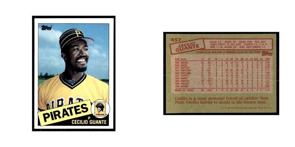 1985 Topps Cecilio Guante Pirates #457