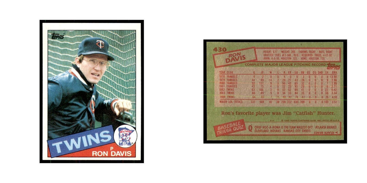 1985 Topps Ron Davis Twins #430