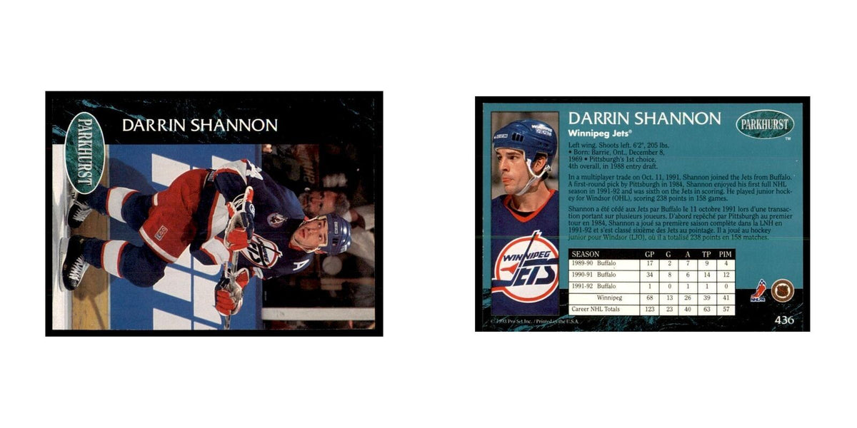 1992 Parkhurst French Darrin Shannon Hockey Cards #436