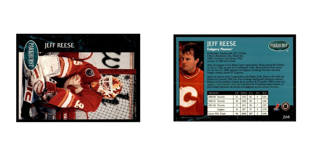 1992 Parkhurst French Jeff Reese Hockey Cards #264