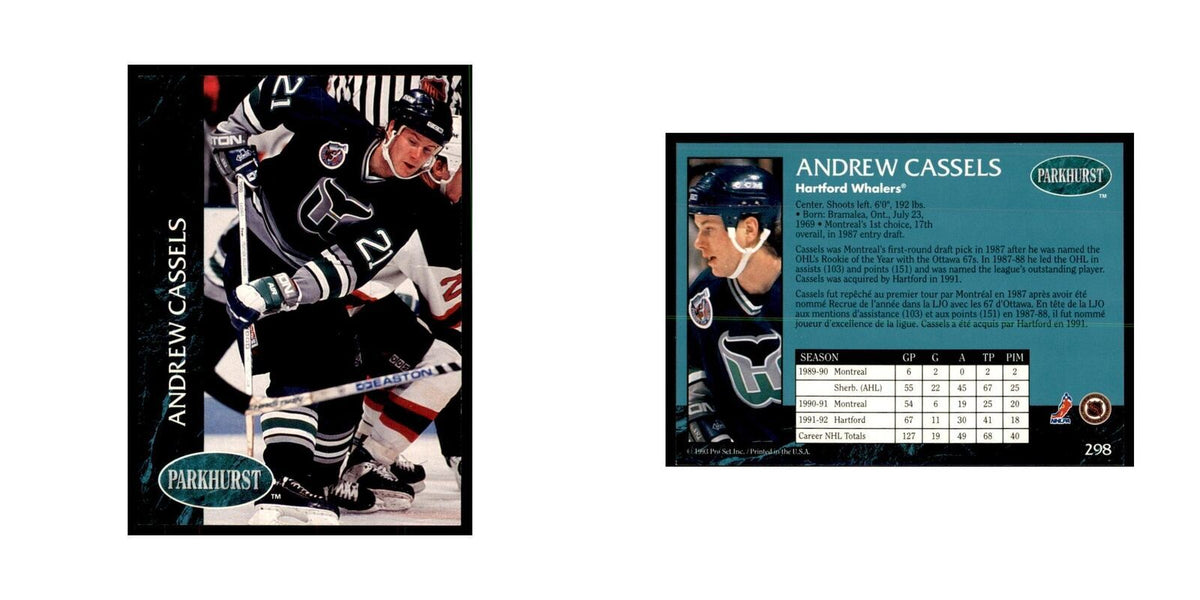 1992 Parkhurst French Andrew Cassels Hockey Cards #298
