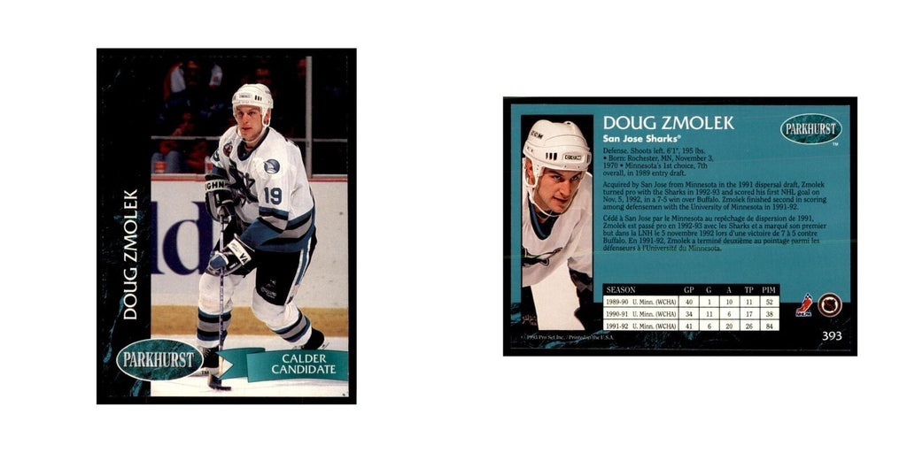 1992 Parkhurst French Doug Zmolek Hockey Cards #393
