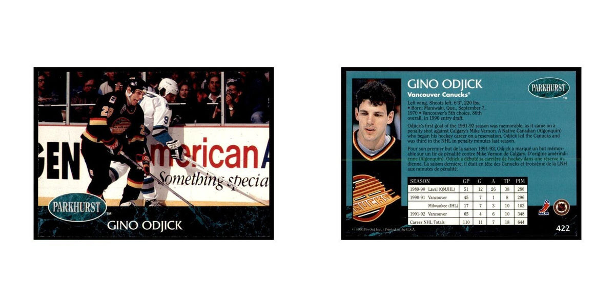 1992 Parkhurst French Gino Odjick Hockey Cards #422
