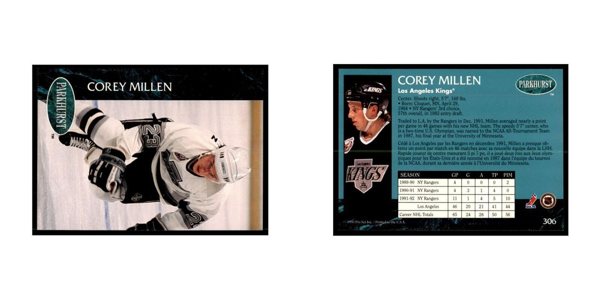 1992 Parkhurst French Corey Millen Hockey Cards #306