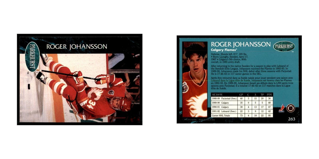 1992 Parkhurst French Roger Johansson Hockey Cards #263