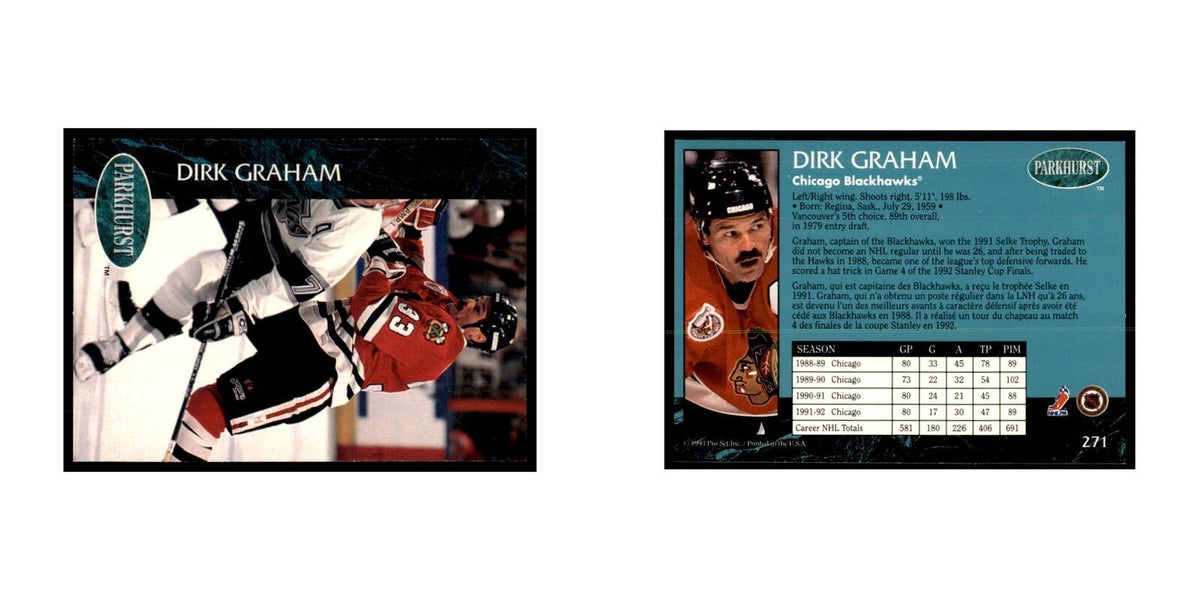 1992 Parkhurst French Dirk Graham Hockey Cards #271