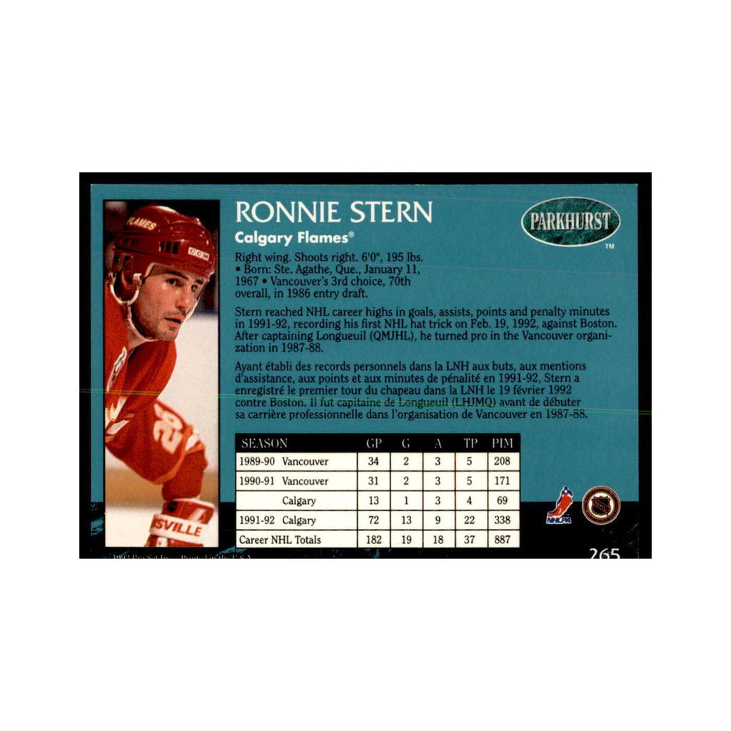 1992 Parkhurst French Ronnie Stern Hockey Cards #265