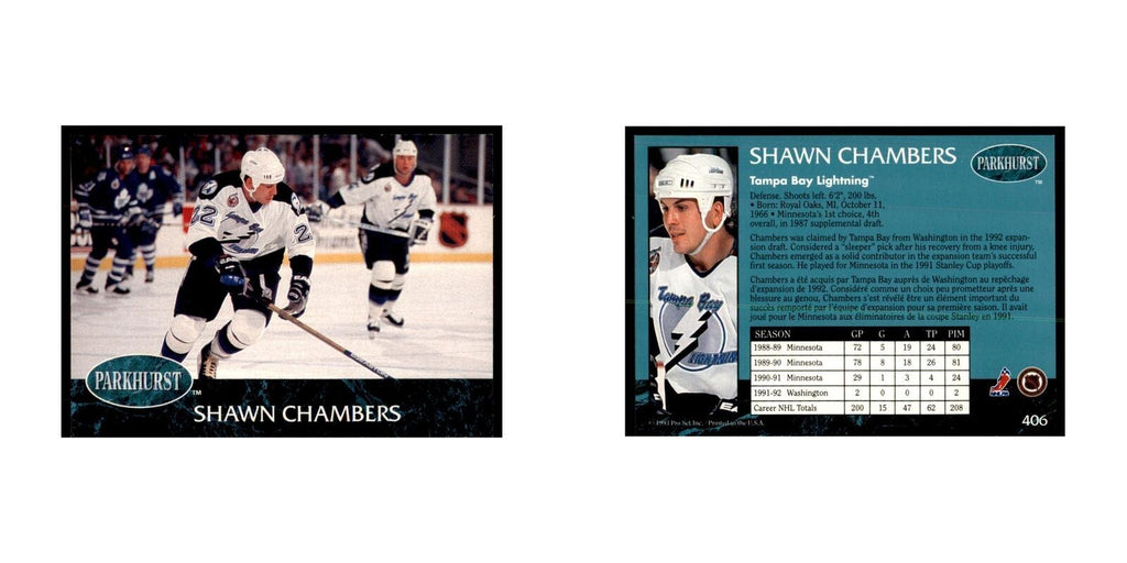 1992 Parkhurst French Shawn Chambers Hockey Cards #406