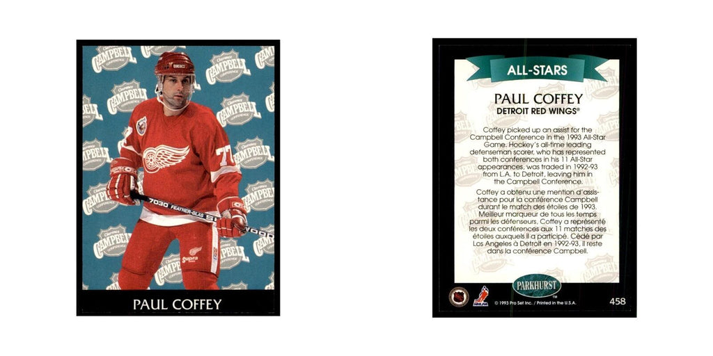 1992 Parkhurst French Paul Coffey Hockey Cards #458