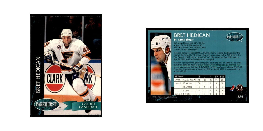1992 Parkhurst French Bret Hedican Hockey Cards #385