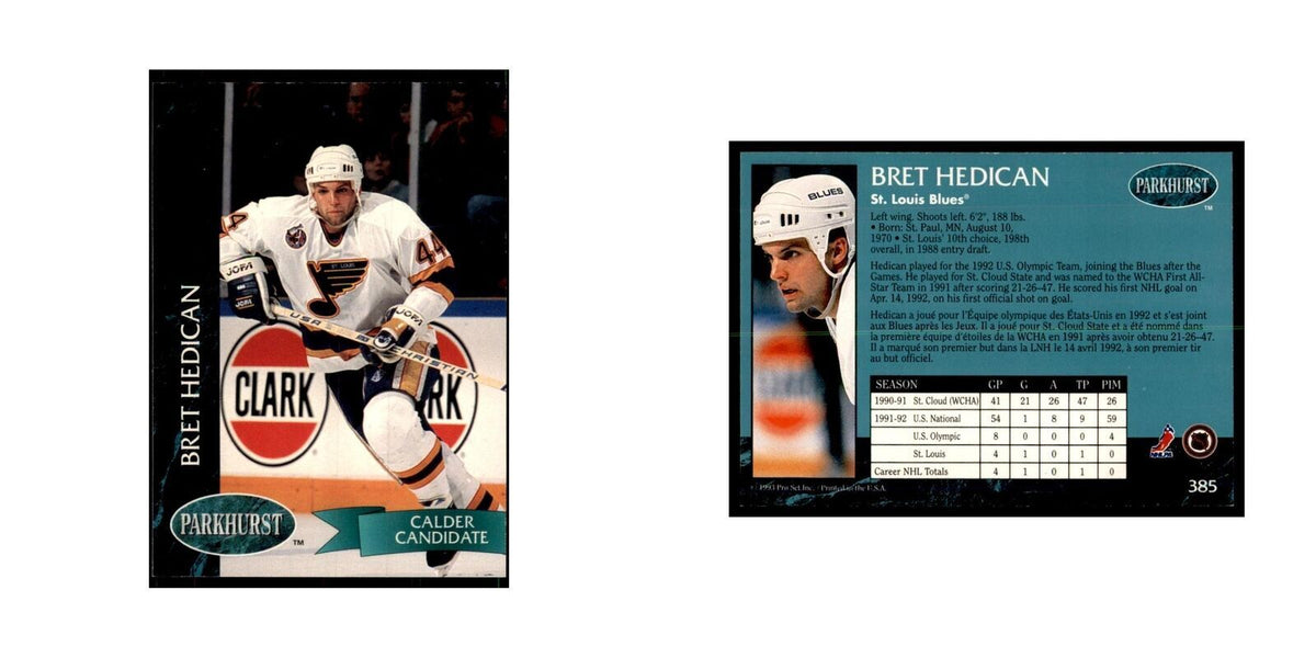 1992 Parkhurst French Bret Hedican Hockey Cards #385
