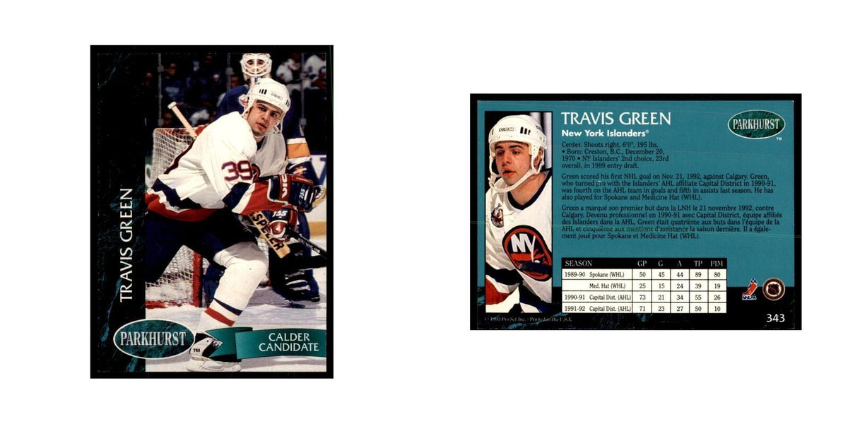 1992 Parkhurst French Travis Green Hockey Cards #343