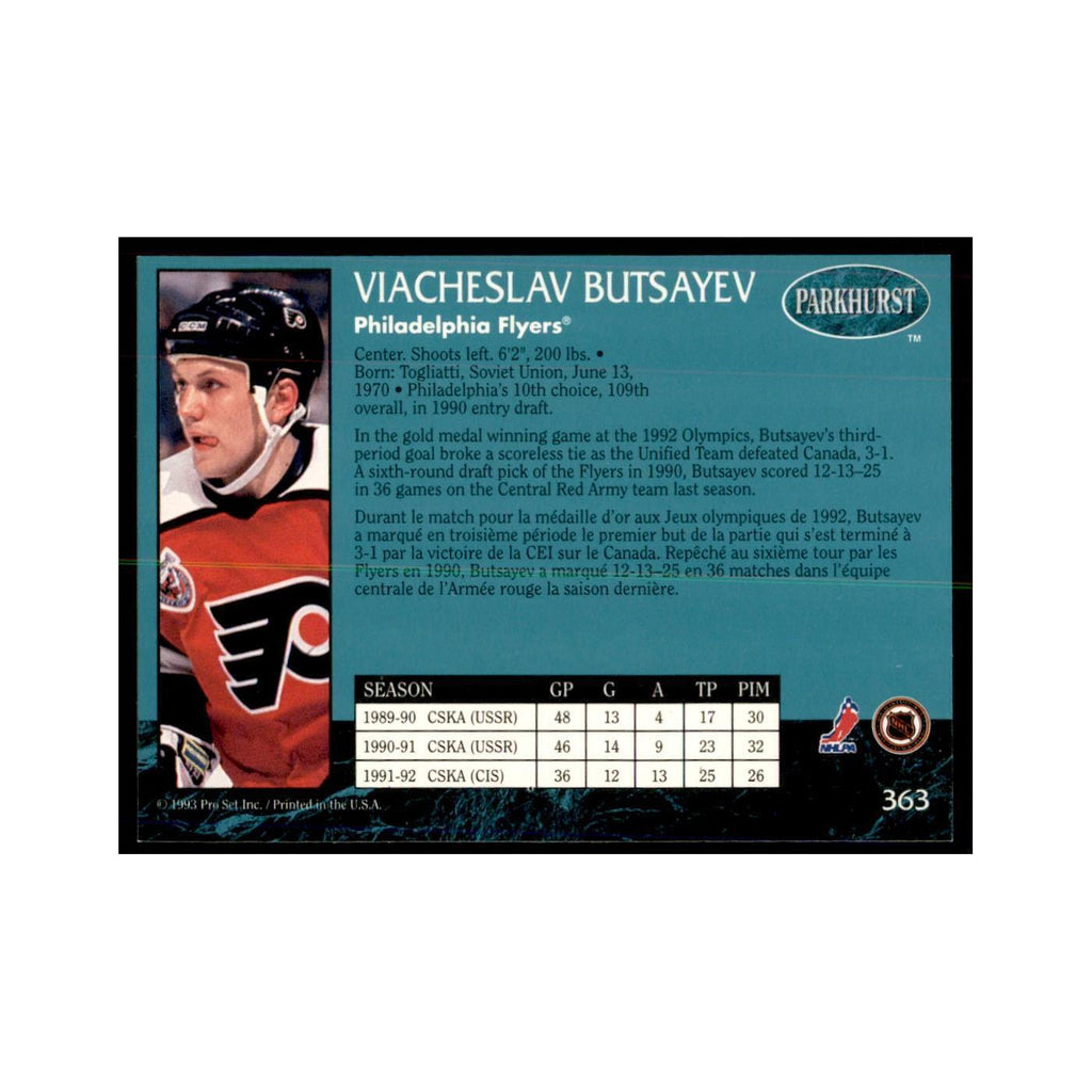 1992 Parkhurst French Viacheslav Butsayev Hockey Cards #363