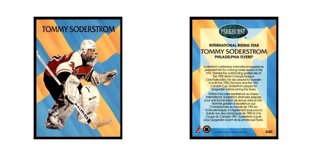 1992 Parkhurst French Tommy Soderstrom Hockey Cards #448