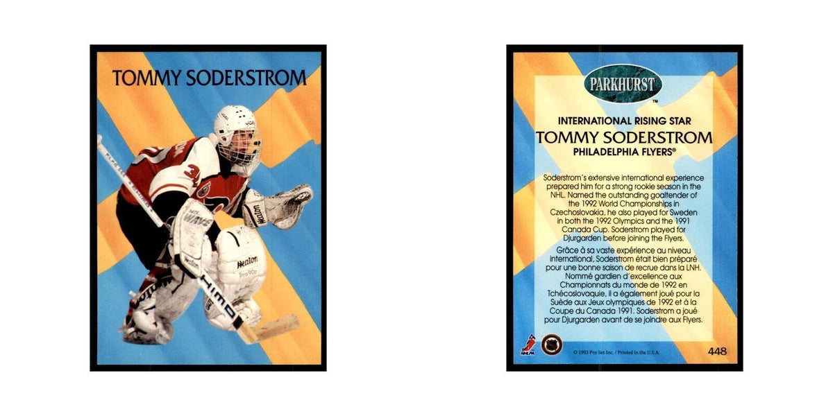 1992 Parkhurst French Tommy Soderstrom Hockey Cards #448