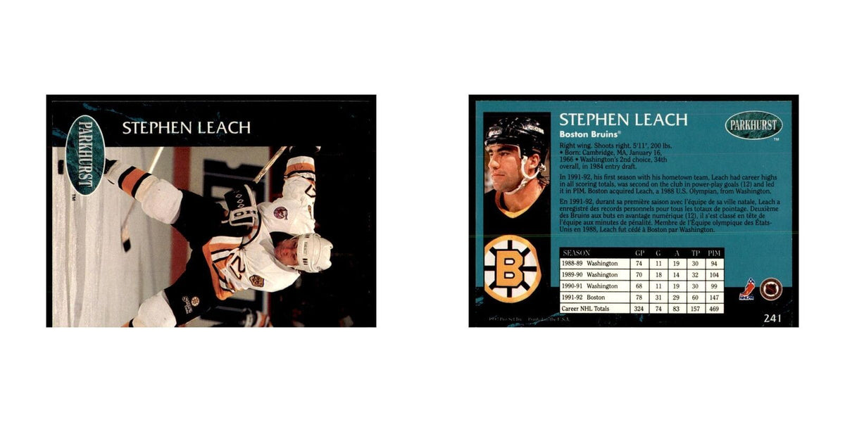1992 Parkhurst French Spephen Leach Hockey Cards #241