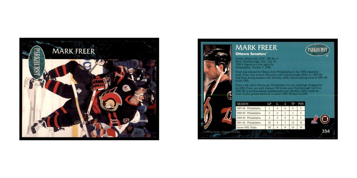 1992 Parkhurst French Mark Freer Hockey Cards #354