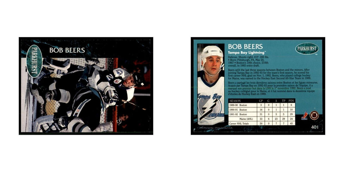 1992 Parkhurst French Bob Beers Hockey Cards #401