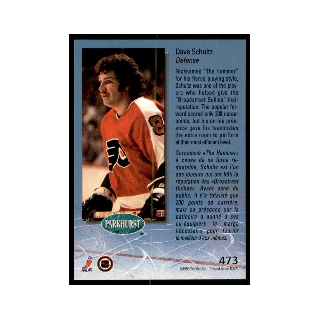 1992 Parkhurst French Dave Schultz Hockey Cards #473