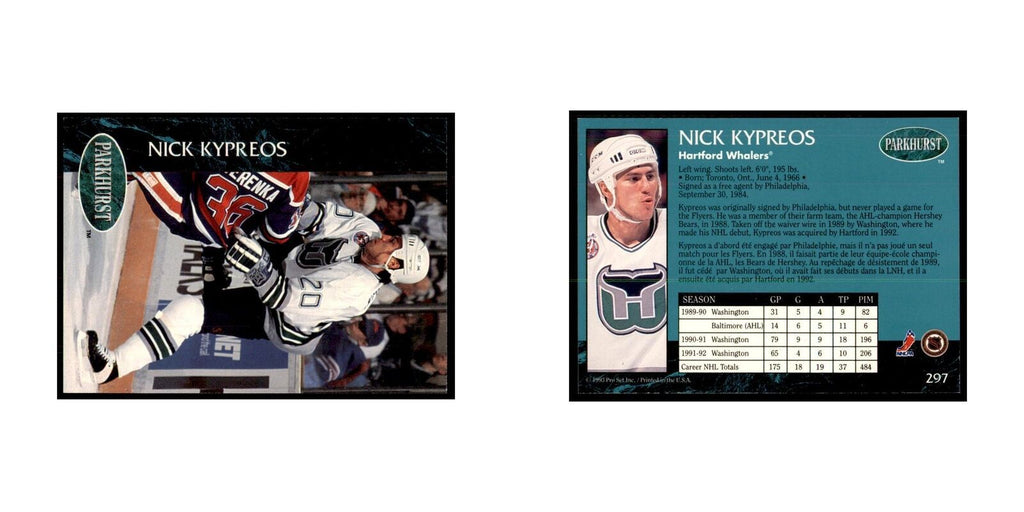 1992 Parkhurst French Nick Kypreos Hockey Cards #297