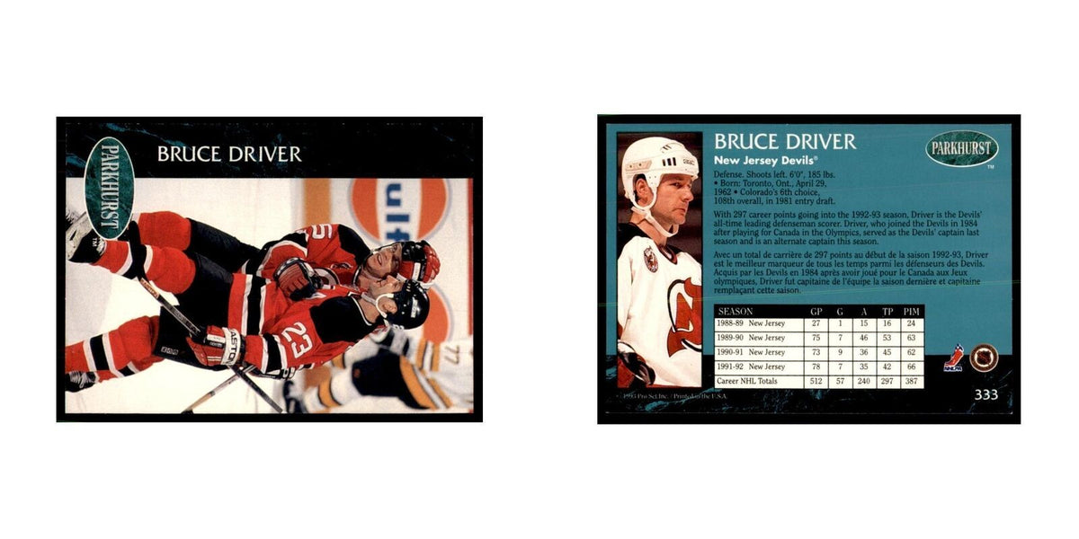 1992 Parkhurst French Bruce Driver Hockey Cards #333