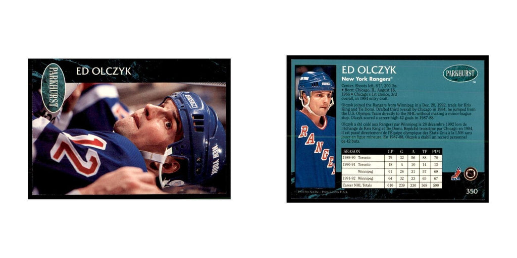 1992 Parkhurst French Ed Olczyk Hockey Cards #350