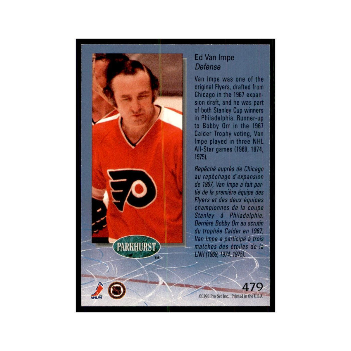 1992 Parkhurst French Ed Van Impe Hockey Cards #479