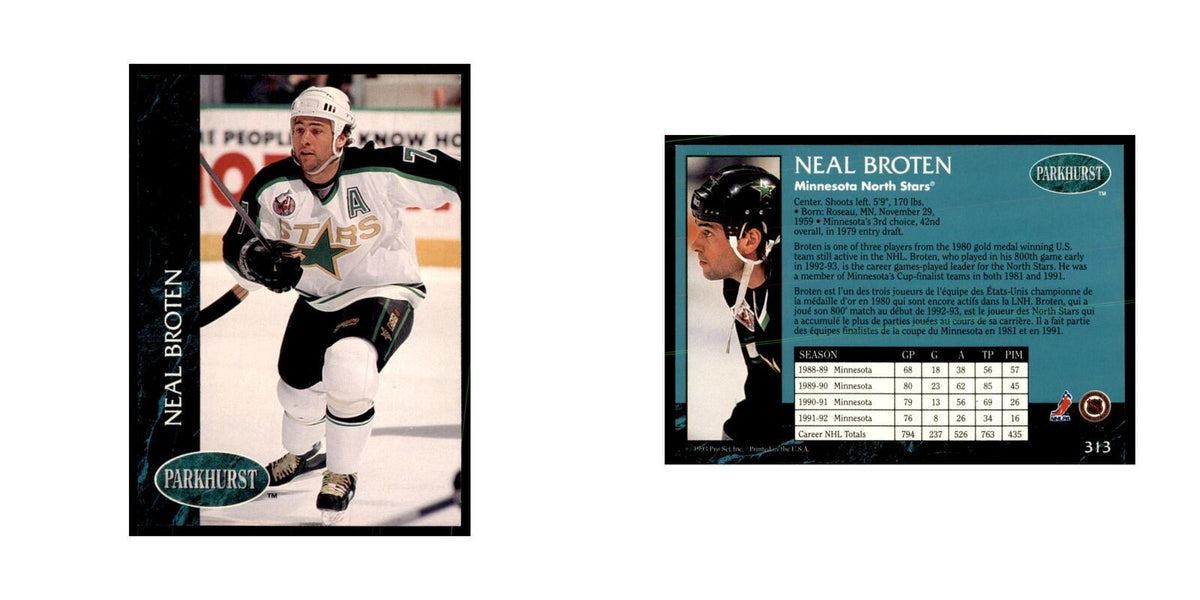 1992 Parkhurst French Neal Broten Hockey Cards #313